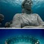 Fascinating underwater statuary in Cancun Mexico 