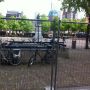 Nee.. Dit is niet de nieuwe bewaakte fietsenstalling op #Plein #DenHaag .. #NederlandGevangenisland #GuantanamoNL 'Vluchteling, geen crimineel!' #demonstratie http://t.co/zCMjjv6V3t 