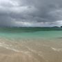 We had planned to walk on the beach, but inside now because of this pretty that just came in over the water. 