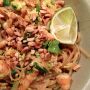 Frm Bittman's The Basics book: almost pad Thai. I really like the book.Missed trad fish sauce in rec,so I added it. 
