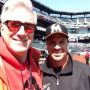 Ah, a sunny day, a top prospect's debut, and a chance to visit with old friend new #Marlins coach Tino Martinez