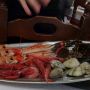 Some seafood crawling on our table for display