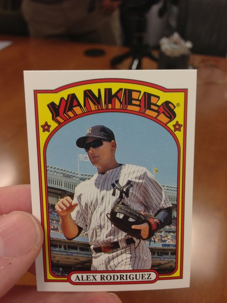 Inserts in @ToppsCards Series 1 Baseball: 1972 Minis. Alex Rodriguez (shown life size) 