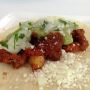Serving chorizo-tongue tacos (aka Top Chef Masters taco) at Chef's Playground event for Academy for Global Citizenship!